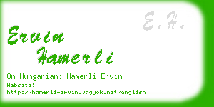 ervin hamerli business card